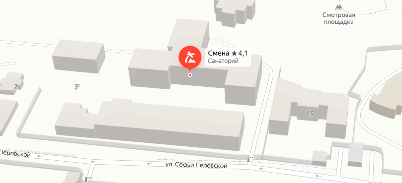 Санаторий «Смена» на карте 