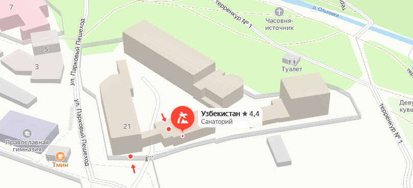 Санаторий «Узбекистан» на карте 