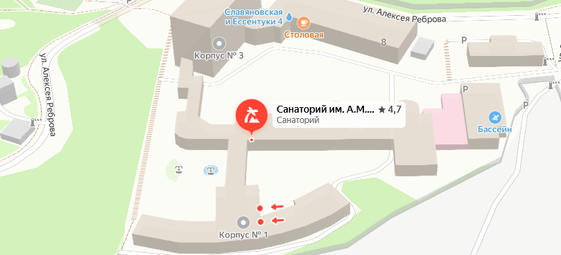 Санаторий «им. Горького РАН» на карте 