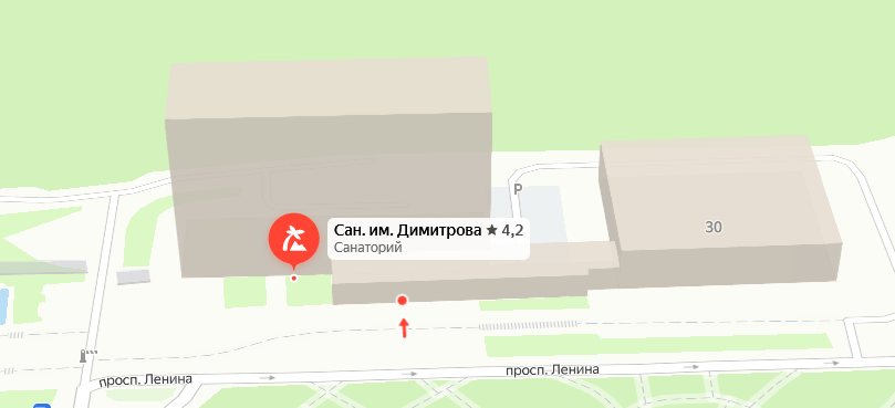 Санаторий «им. Димитрова» на карте 