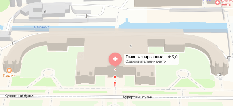 Санаторий «Главные нарзанные ванны» на карте 