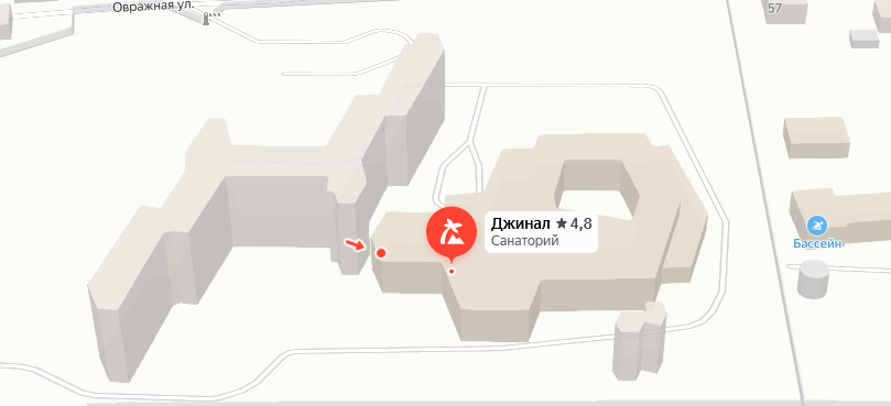 Санаторий «Джинал» на карте 